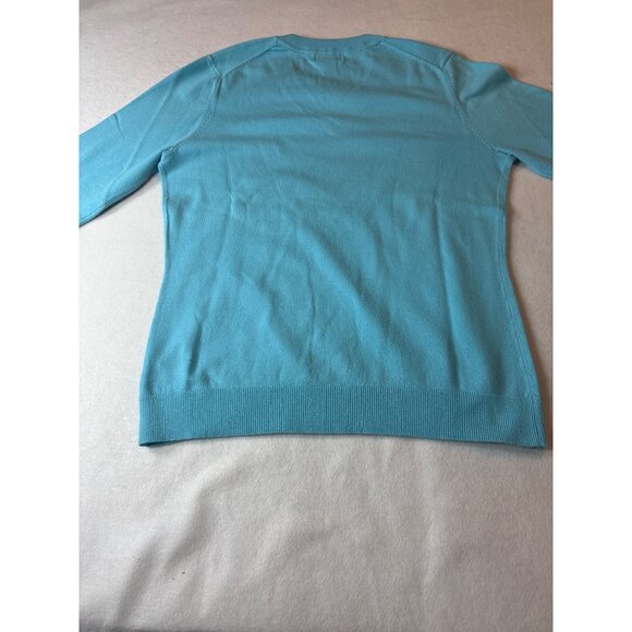 Lilly Pulitzer Womens V-Neck Sweater M Blue Cotton Blend - Picture 11 of 13